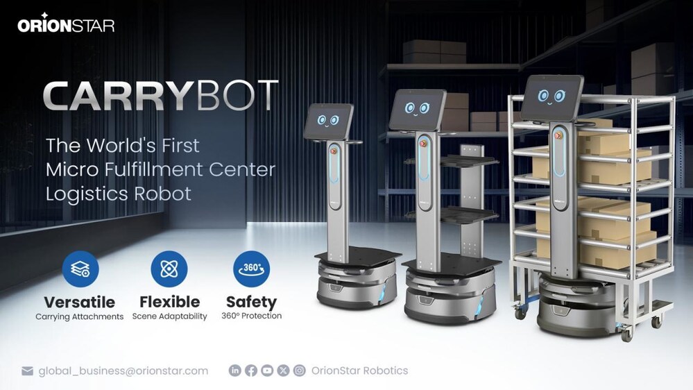 OrionStar Robotics推出CarryBot：全球首款物流机器人用于微型履约中心