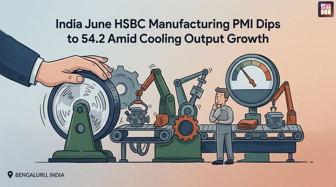 India June Manufacturing PMI dips to 54.2 amid cooling output